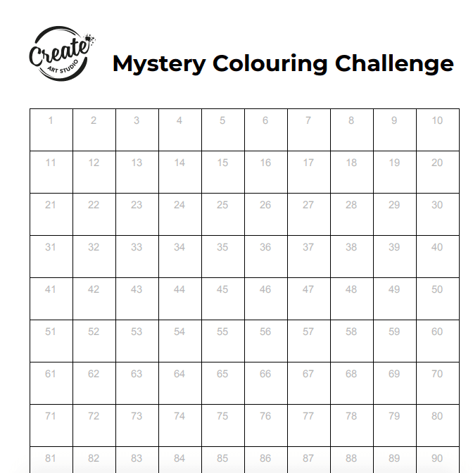 Create Art Studio Mystery Colouring Challenge free download printable art math for kids