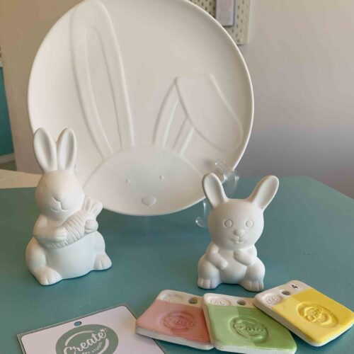 bunny diy ceramics painting kit at home from Create Art Studio