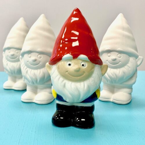 Ceramic Studio pottery bearded gnome for painting drop in Create Art Studio
