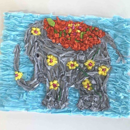Create Art Studio summer boredom busters for kidsTissue Paper Elephant Art DIY Breakfast Television Camp BT