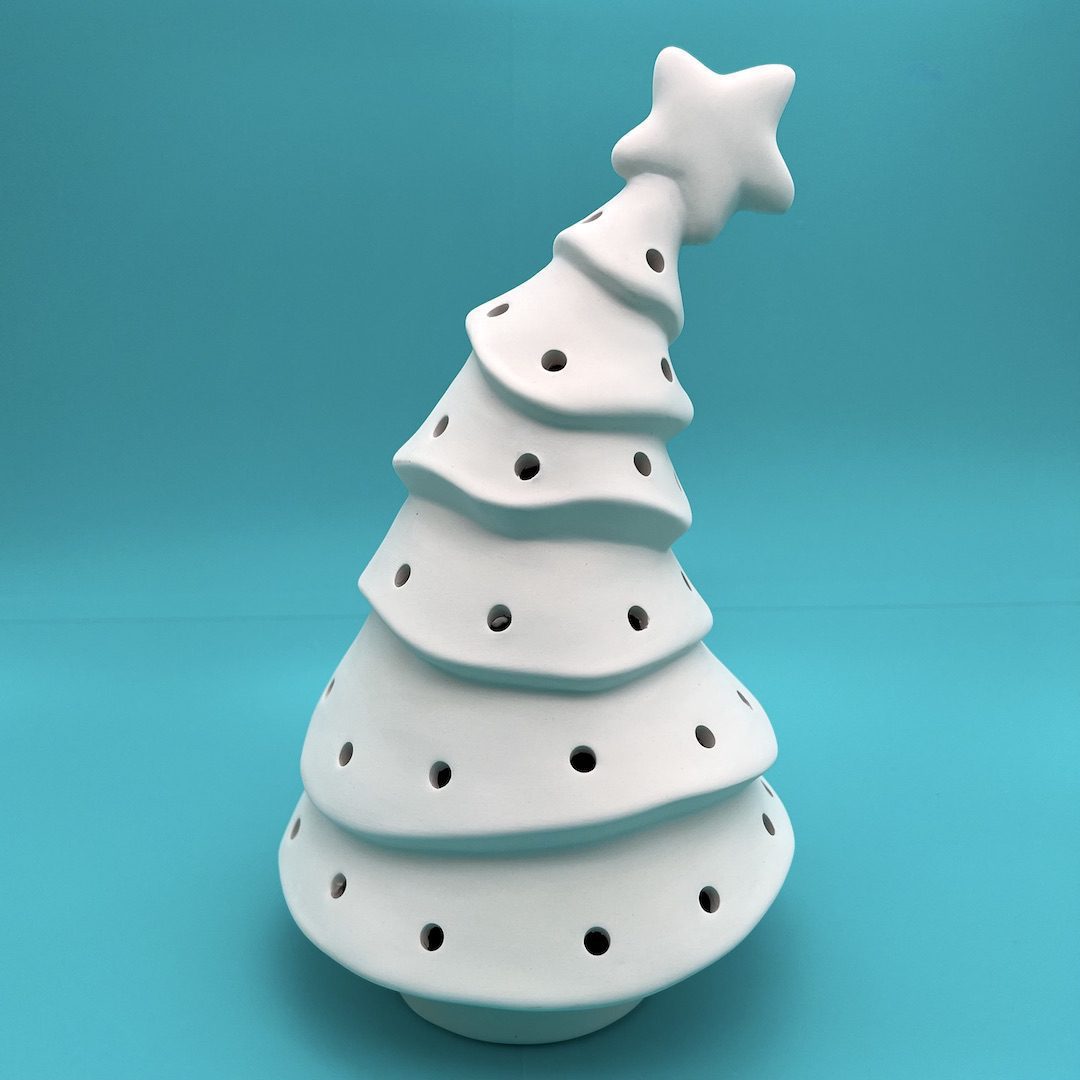 Create Art Studio ready-to-Paint ceramic light-up curvy Christmas Tree kit from our Toronto and online store