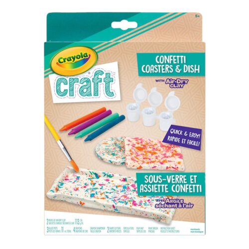 Crayola Craft Air Dry Clay Confetti Coasters