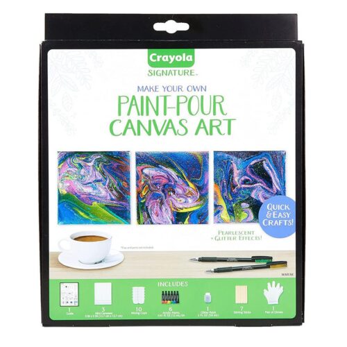 Crayola Signature Paint-Pour Canvas Art