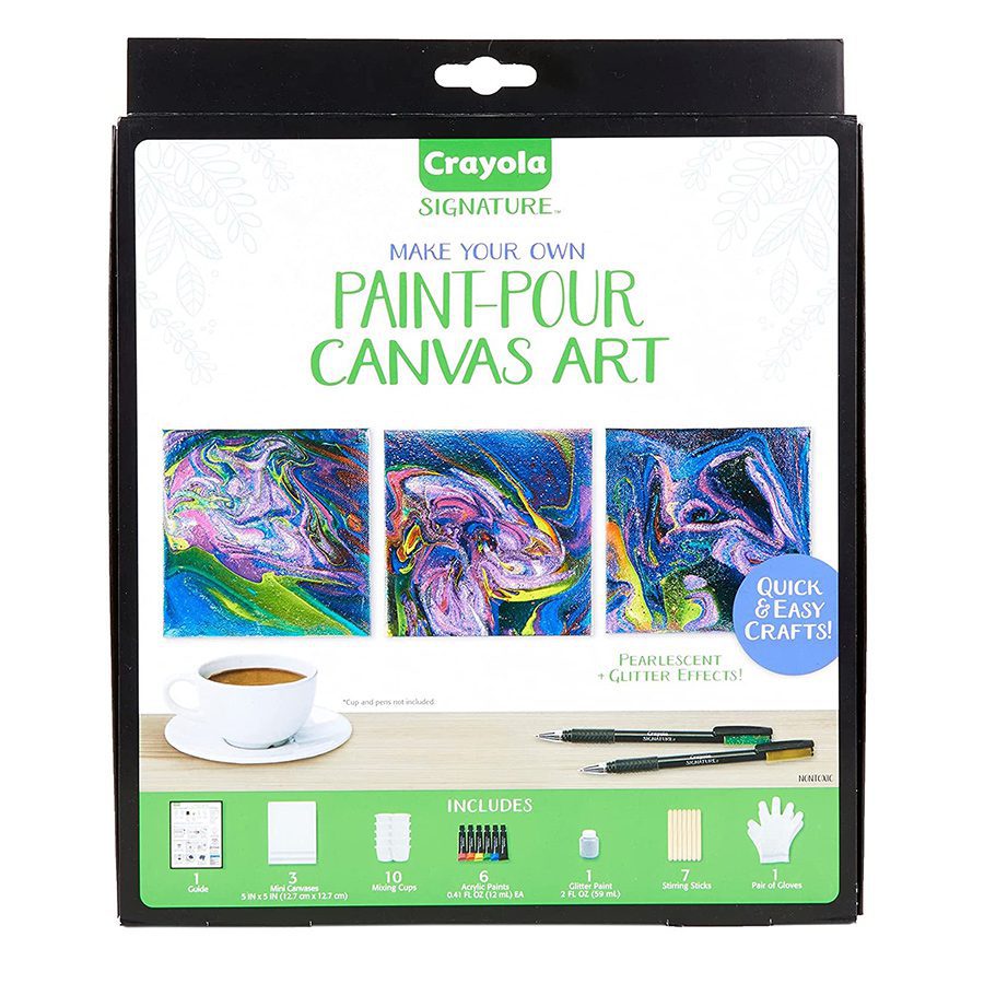 Crayola Crayola Signature Paint-Pour Canvas Art and Craft projects for adults at Create Art Studio