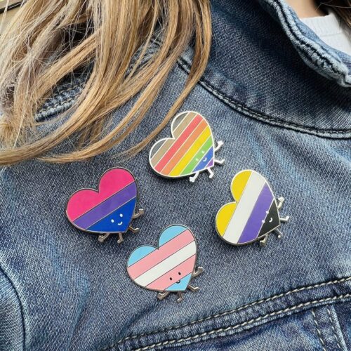 Create Art Studio Queenies Cards LGBTQIA+ Heart Flag Pins