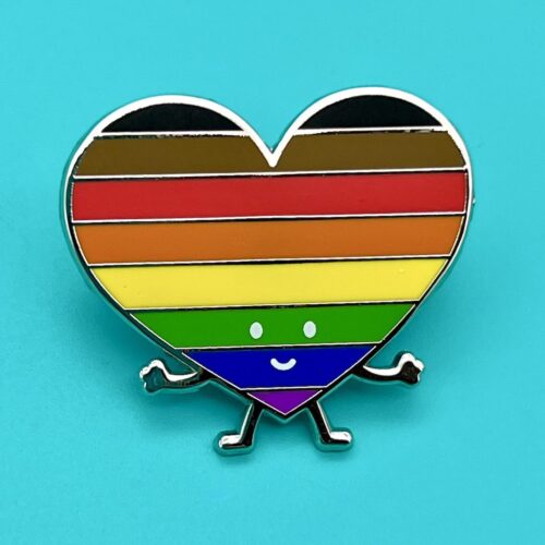 Create Art Studio Queenie's Cards Rainbow Heart Pride LGBTQIA+ Flag Pins