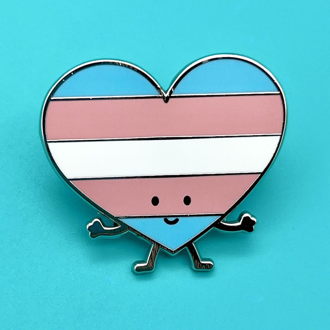 Create Art Studio Queenie's Cards Pride Heart LGBTQIA+ Trans Flag Pins