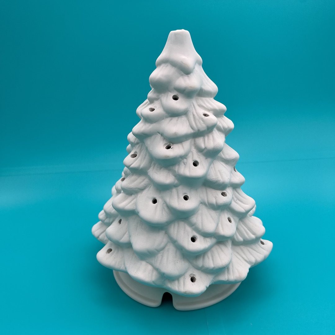 Vintage-style Ceramic Christmas Tree Ready-to-paint ceramics Toronto Create Art Studio