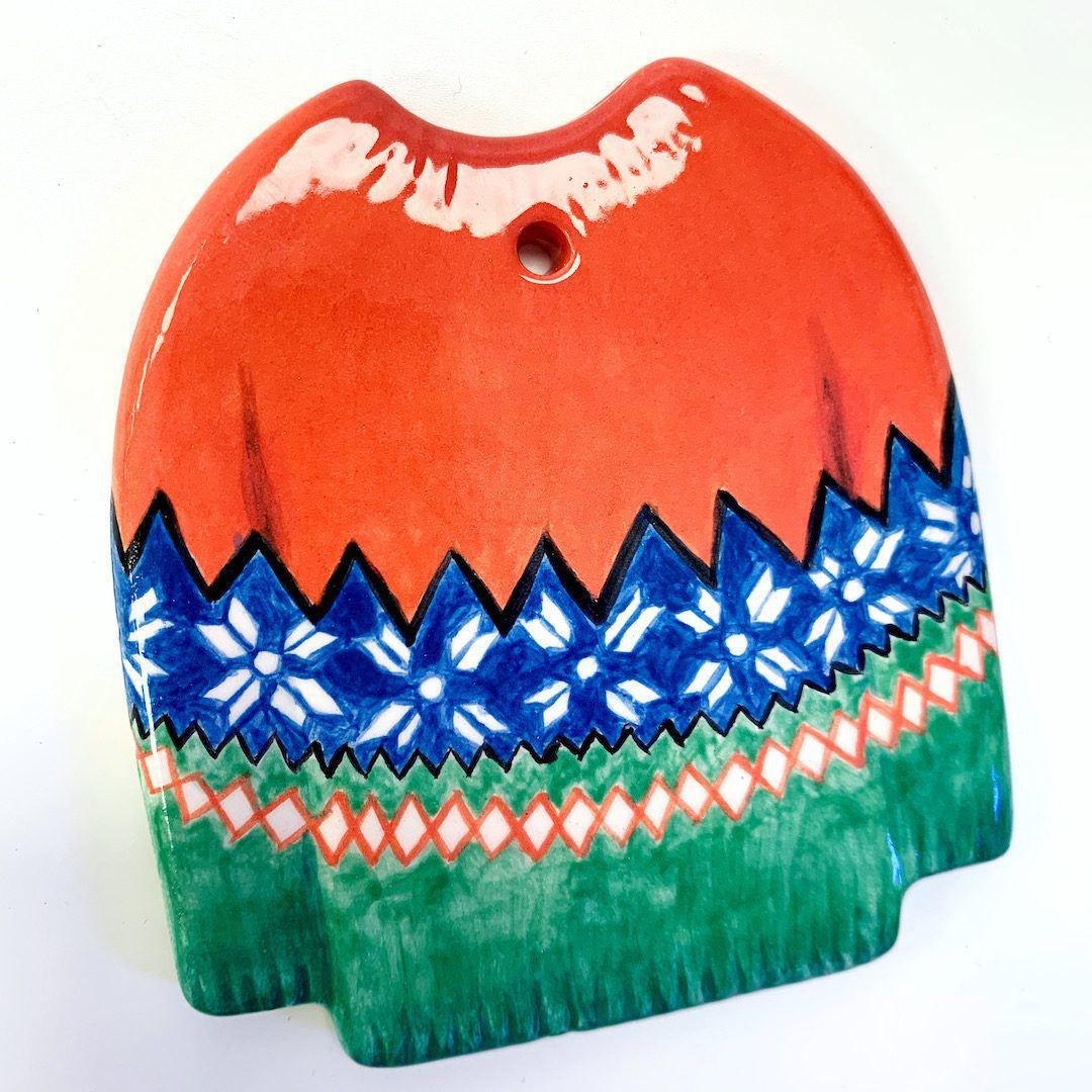 Ready-to-Paint Ceramic Christmas Sweater ornament for decorating your holidays tree holidays from Create Art Studio's Toronto location and online store