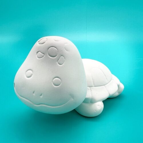 Ready-to-Paint ceramic speedy the tortoise from Create Art Studio's Toronto location and online store