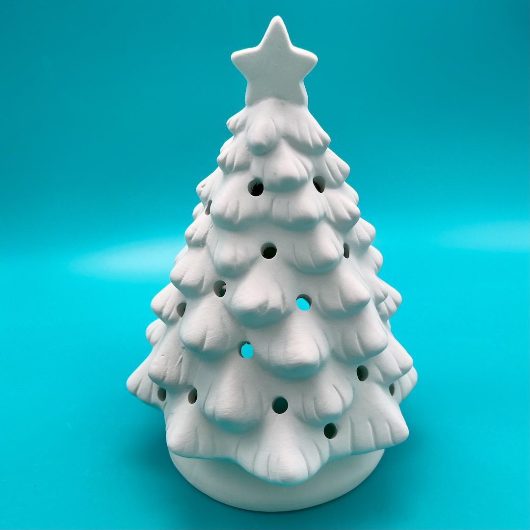 Ready-to-Paint ceramic classic votive Christmas tree from Create Art Studio's Toronto location and online store