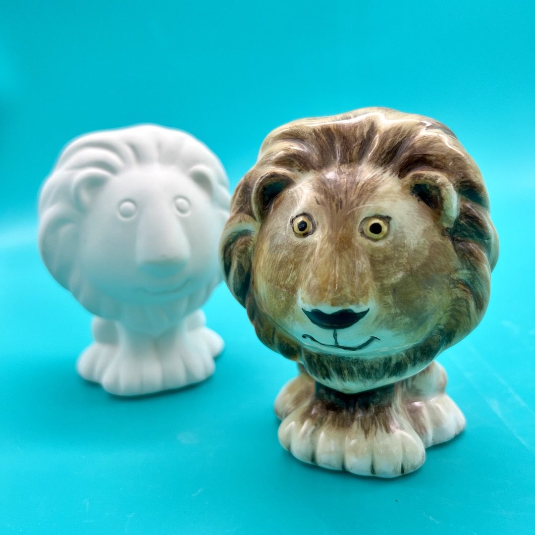 Ready-to-Paint ceramic Roary the Lion from Create Art Studio's Toronto location and online store