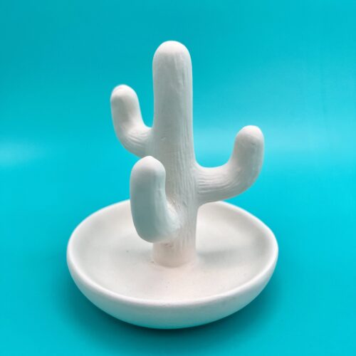 Ready-to-paint ceramic Cactus ring holder from Create Art Studio's Toronto location and online store