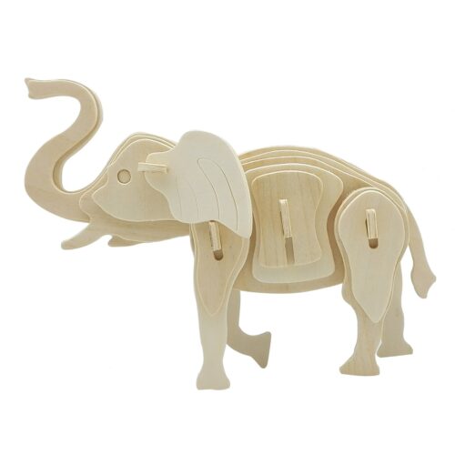 Ideal for curious Hands Craft 3D Elephant Classic Wood Puzzle is an elegant wooden kit that you assemble without any tools or glue.