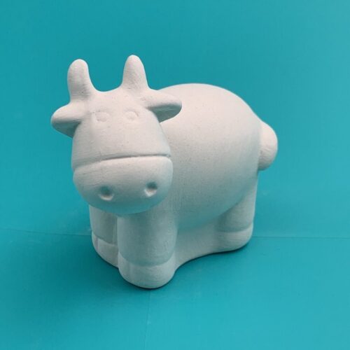 Ready-to-Paint ceramic Tiny Cow from Create Art Studio in our Toronto location and online