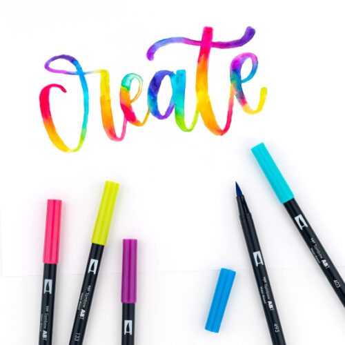 Tombow Bright Dual Brush Pen Set from Create Art Studio are perfect for creating beautiful illustrations, detailed lettering, art pieces and more