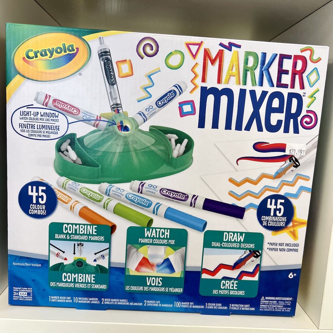 Mix up colour play with the Crayola Marker Mixer art kit for kids, from Create Art Studio in Toronto and online!