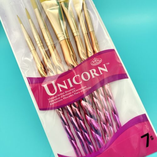 Royal & Langnickel Mythos Unicorn Paint Brush Set are high quality sable hair, suitable for all media types. These are high quality, fancy brushes from our Toronto store and online!