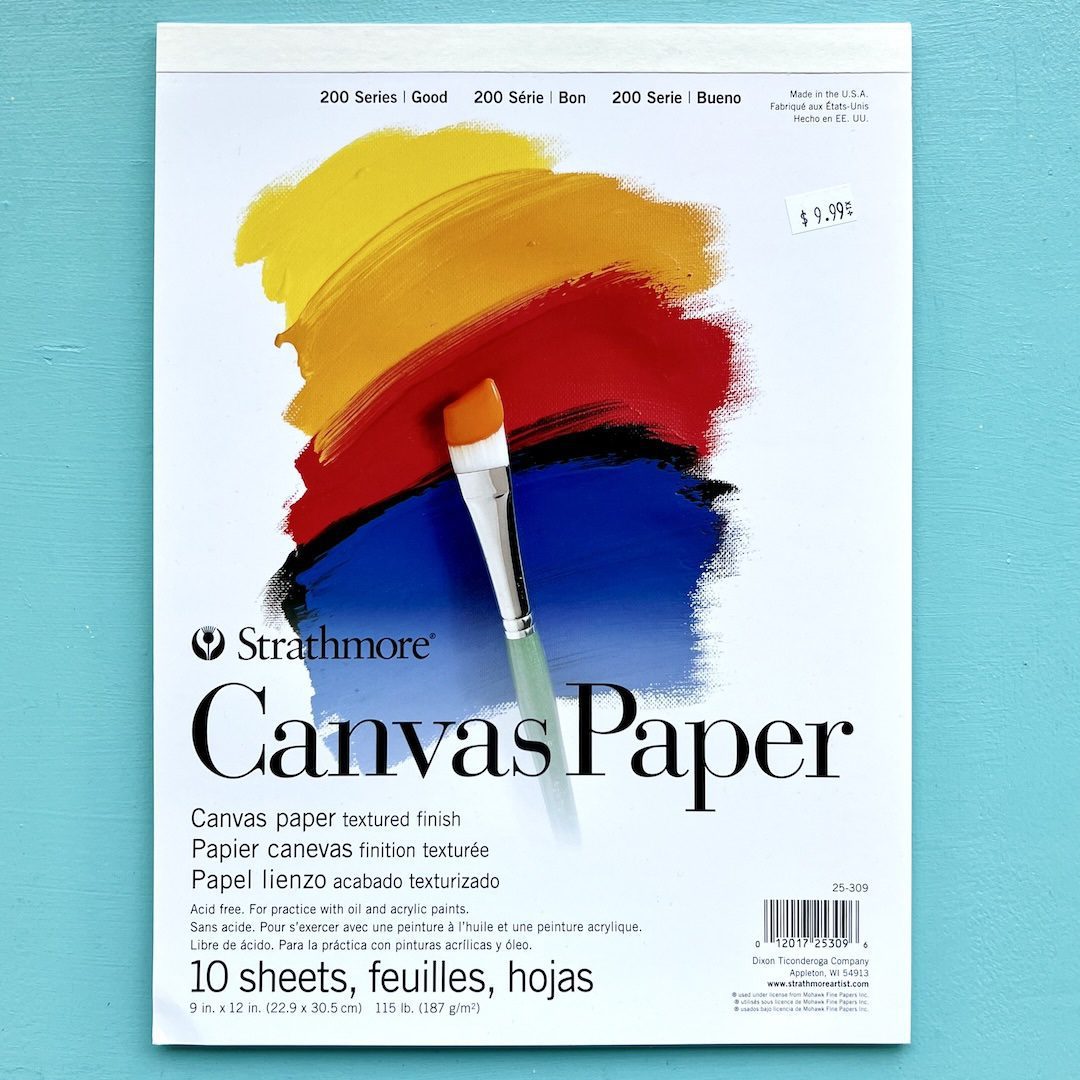 Developing artists love to use Strathmore's 200-Series Canvas Paper Pad features white canvas-embossed paper as a great surface to practice oil or acrylic painting techniques they learn at Create Art Studio. Buy from our Toronto store and online.