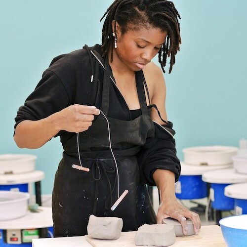 BIPOC pottery classes at Create Art Studio's Toronto location for adults 17 to 25 to learn and explore the art of ceramics, learning to hand-build creative sculptures and throw pots on the wheel. We’ll also learn about ceramics from across black and indigenous culture that will inspire you to develop your own styles.