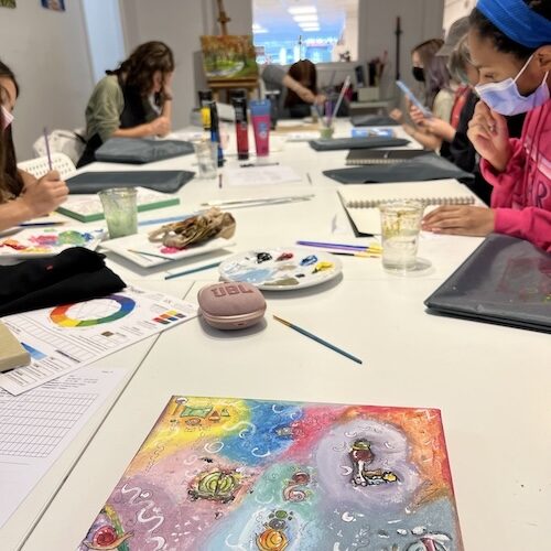 Develop your creative skills in our Portfolio Prep mixed media class for tweens and teens at Create Art Studio