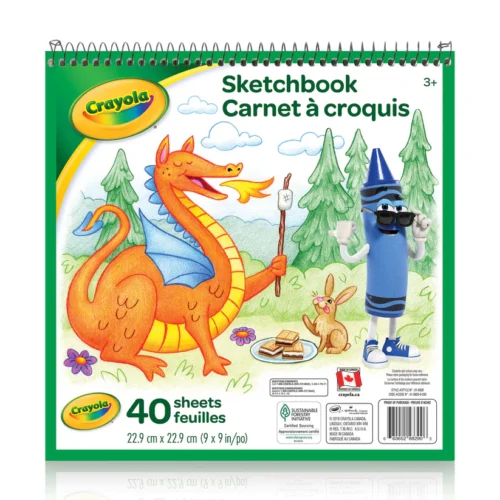 Crayola coil-bound sketchbook for kids with 40 pages of bright white paper