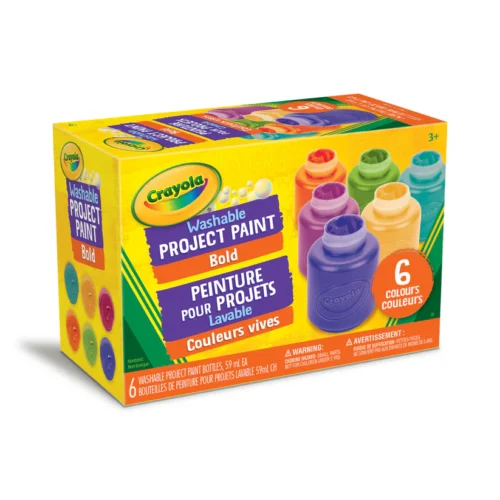 Crayola Washable Project Paint in 6 bold colours 59ml pots