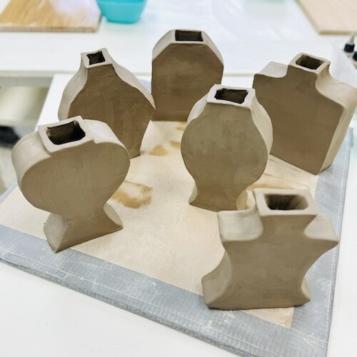 Family Clay Slab Vases