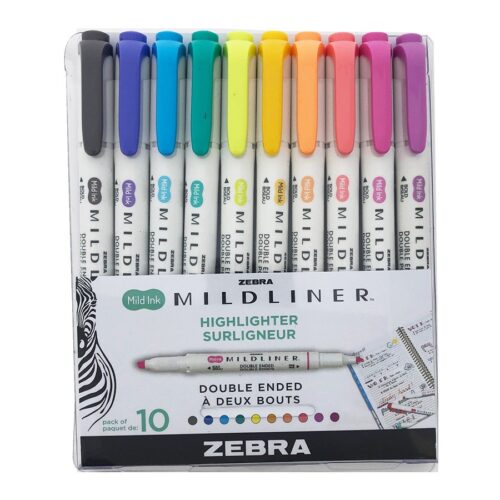 Zebra Mildliner Double Ended Highlighter Set of 10