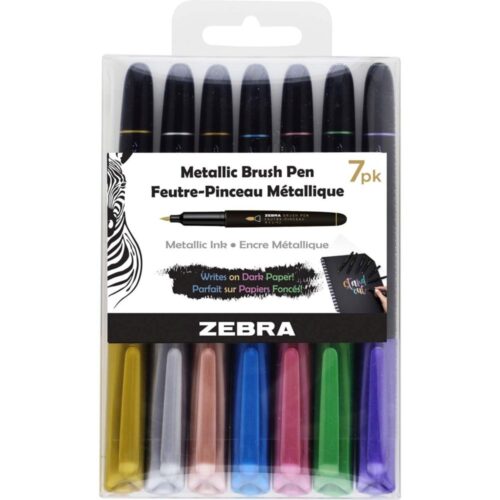 Zebra Metallic Brush Pen Set 7pk