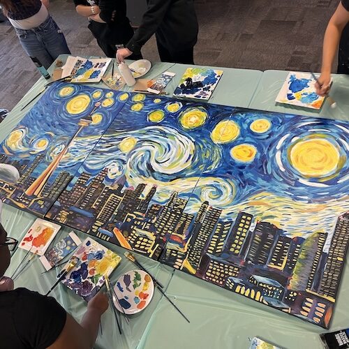 Inspire, motivate and reward your staff, clients and customers with Create Art Studio's creative company events and holiday parties